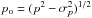 Mathematical equation: \hbox{$p_{\rm o} = (p^2 - \sigma^2_p)^{1/2}$}