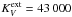 Mathematical equation: \hbox{$K^{\rm ext}_V = 43\,000$}