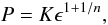 Mathematical equation: \begin{equation} P = K \epsilon^{1 + 1/n}, \label{eq:polytropic} \end{equation}