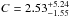 \hbox{$C=2.53^{+5.24}_{-1.55}$}