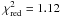 \hbox{$\chi ^2 _{\rm red} = 1.12$}