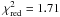 \hbox{$\chi ^2 _{\rm red} = 1.71$}