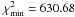 Mathematical equation: \hbox{$\chi^2_{\rm min}=630.68$}