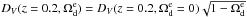 Mathematical equation: \hbox{$D_V(z=0.2,\Omega_{\rm d}^{\rm e})=D_V(z=0.2,\Omega_{\rm d}^{\rm e}=0)\sqrt{1-\Omega_{\rm d}^{\rm e}}$}