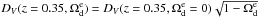 Mathematical equation: \hbox{$D_V(z=0.35,\Omega_{\rm d}^{\rm e})=D_V(z=0.35,\Omega_{\rm d}^{\rm e}=0)\sqrt{1-\Omega_{\rm d}^{\rm e}}$}
