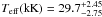 \hbox{$T_{\rm eff}({\rm kK}) = 29.7^{+2.45}_{-2.75}$}