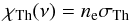 Mathematical equation: \begin{equation} \chiTh ( \nu ) = \Ne \sigmaTh \end{equation}