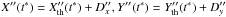 Mathematical equation: \hbox{$X^{\prime\prime}(t^{*})= X^{\prime\prime}_{\rm th}(t^{*})+D^{\prime\prime}_x, Y^{\prime\prime}(t^{*})= Y^{\prime\prime}_{\rm th}(t^{*})+ D^{\prime\prime}_y $}