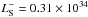 Mathematical equation: \hbox{$L_{\rm S}^{-} = 0.31 \times 10^{34}$}