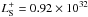 Mathematical equation: \hbox{$L_{\rm S}^{+} = 0.92 \times 10^{32}$}