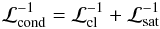 Mathematical equation: \appendix \setcounter{section}{1} \begin{equation} {\cal L}^{-1}_{\rm cond} = {\cal L}_{\rm cl}^{-1} + {\cal L}_{\rm sat}^{-1} \end{equation}