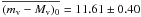 Mathematical equation: \hbox{$\overline{(m_{\mathrm v}-M_{\mathrm v})_{0}} = 11.61\pm0.40$}