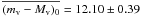 Mathematical equation: \hbox{$\overline{(m_{\mathrm v} - M_{\mathrm v})_{0}} = 12.10 \pm 0.39$}