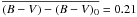Mathematical equation: \hbox{$\overline{(B-V)-(B-V)_0} = 0.21$}