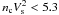 Mathematical equation: \hbox{$n_{\rm c} V_{\rm s}^2 < 5.3$}
