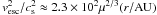 \hbox{$v_{\rm esc}^2/ c_{\rm s}^2 \approx 2.3 \times 10^2 \mu^{2/3} (r/{\rm AU})$}