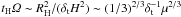 \hbox{$t_{\rm H} \varOmega \sim R_{\rm H}^2/(\delta_{\rm t} H^2 ) \sim (1/3)^{2/3} \delta_{\rm t}^{-1} \mu^{2/3}$}