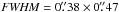 Mathematical equation: \hbox{${\it FWHM} = 0\farcs38 \times 0\farcs47$}