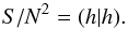 Mathematical equation: \begin{equation} \label{eq:snr} S/N^2 = (h|h). \end{equation}