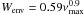 \hbox{$W_{\rm env} = 0.59\nu_{\max}^{0.9}$}