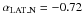 Mathematical equation: \hbox{$\alpha_\mathrm{LAT\_N}=-0.72$}