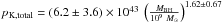 Mathematical equation: \hbox{$p_{\rm K,total}=(6.2\pm 3.6)\times 10^{43}\ \left(\frac{M_{\rm BH}}{10^9~M_\odot}\right)^{1.62\pm 0.67}$}