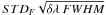 Mathematical equation: \hbox{$STD_F \sqrt{\delta \lambda \ FWHM}\,$}