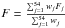 Mathematical equation: \hbox{$F = \frac{\sum_{j=1}^{54} w_j F_j}{\sum_{j=1}^{54} w_j}$}