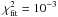 \hbox{$\chi^2_\mathrm{fit} =10^{-3}$}
