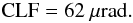 Mathematical equation: $${\rm CLF}=62~\mu {\rm rad}.$$