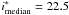 Mathematical equation: \hbox{$i^\ast_{\rm median}=22.5$}