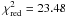 Mathematical equation: \hbox{$\chi^2_{\rm red}=23.48$}