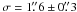 Mathematical equation: \hbox{$\sigma=1\farcs6 \pm 0\farcs3$}
