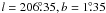 Mathematical equation: \hbox{$l=206\fdg35, b=1\fdg35$}