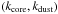 Mathematical equation: \hbox{$\left(k_{\rm core},k_{\rm dust}\right)$}