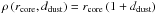 Mathematical equation: \hbox{$\rho\left(r_{\rm core}, d_{\rm dust} \right) = r_{\rm core} \left(1+d_{\rm dust}\right)$}