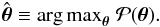 Mathematical equation: \begin{equation} \md\vPar \defby {\arg\max}_{\vPar}\;\postr(\vPar). \end{equation}