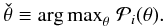 Mathematical equation: \begin{equation} \margMd\param \defby {\arg\max}_\param\;\postr_i(\param). \end{equation}