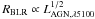Mathematical equation: \hbox{$R_{{\rm BLR}} \propto L_{{\rm AGN,\lambda 5100}}^{1/2}$}