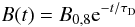 Mathematical equation: \begin{equation} B(t)=B_\mathrm{0,8} {\rm e}^{-t/\tau_\mathrm{D}} \end{equation}