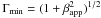 Mathematical equation: \hbox{$\Gamma_\mathrm{min}=(1+\beta^2_\mathrm{app})^{1/2}$}