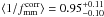 Mathematical equation: \hbox{$\langle 1/f^{\rm{corr}}_{\rm{mm}} \rangle=0.95_{-0.10}^{+0.11}$}