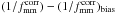 Mathematical equation: \hbox{$(1/f^{\rm{corr}}_{\rm{mm}})-(1/f^{\rm{corr}}_{\rm{mm}})_{\rm{bias}}$}