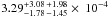 Mathematical equation: \hbox{$3.29_{-1.78\,-1.45}^{+3.08\,+1.98}\times~10^{-4}$}