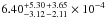 Mathematical equation: \hbox{$6.40_{-3.12\,-2.11}^{+5.30\,+3.65}\times 10^{-4}$}