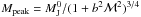 Mathematical equation: \hbox{$M_{\rm peak} = M_{\rm J}^0/(1+b^2 {\cal M}^2)^{3/4}$}