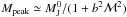 Mathematical equation: \hbox{$M_{\rm peak} \simeq M_{\rm J}^0/(1+b^2 {\cal M}^2)$}