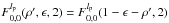 Mathematical equation: \hbox{$F_{0,0}^{l_{\rm p}}( \rho',\epsilon,2)=F_{0,0}^{l_{\rm p}}( 1-\epsilon-\rho',2)$}