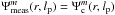Mathematical equation: \hbox{$\Psi_{\rm meas}^{m}(r,l_{\rm p})=\Psi_{\rm c}^{m}(r,l_{\rm p})$}