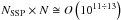 Mathematical equation: \hbox{${N_{{\text{SSP}}}}\times{N}\cong O\left({{{10}^{11 \div 13}}} \right)$}